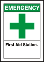 EMERGENCY First Aid Station Sign